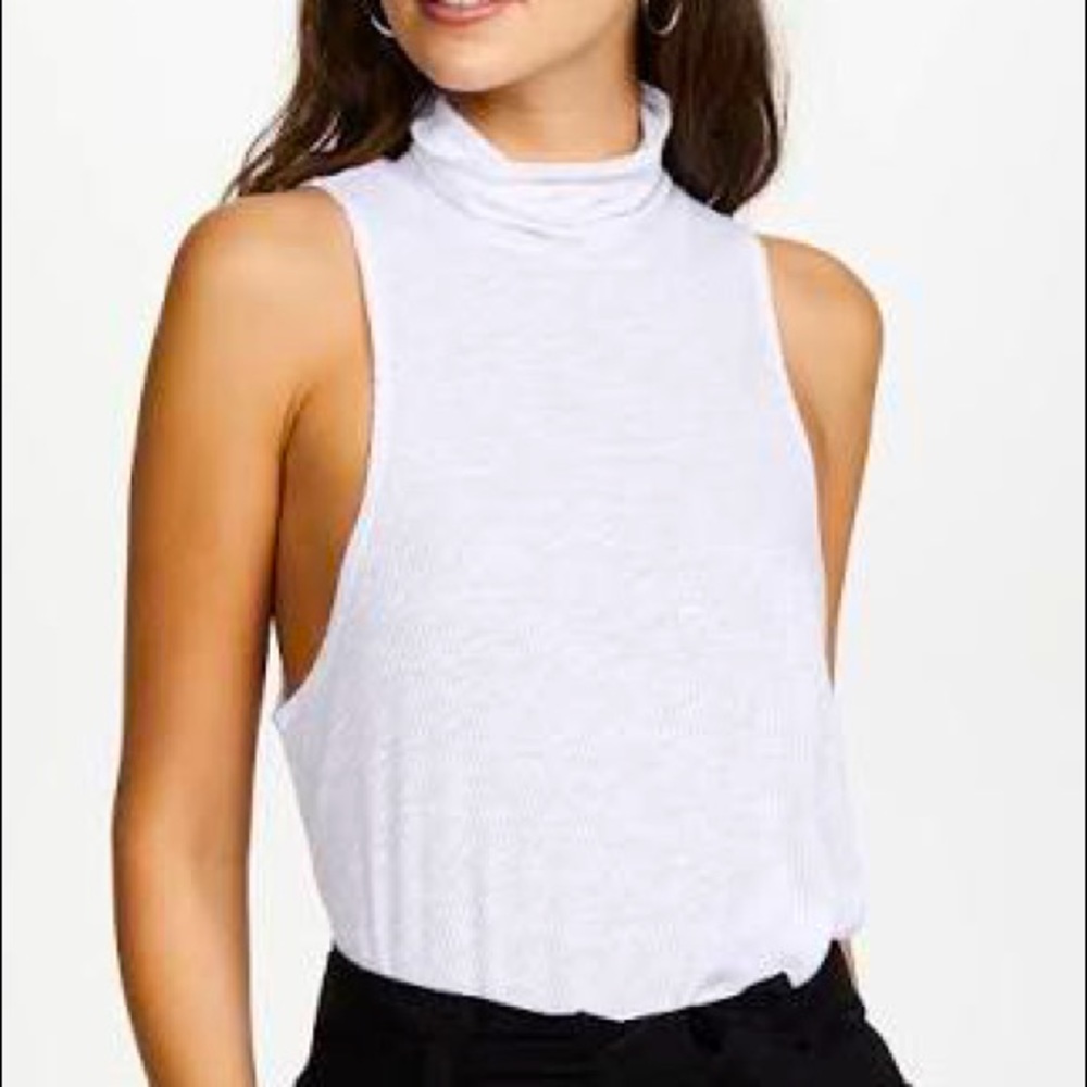 FREE PEOPLE Topanga SL Turtleneck White